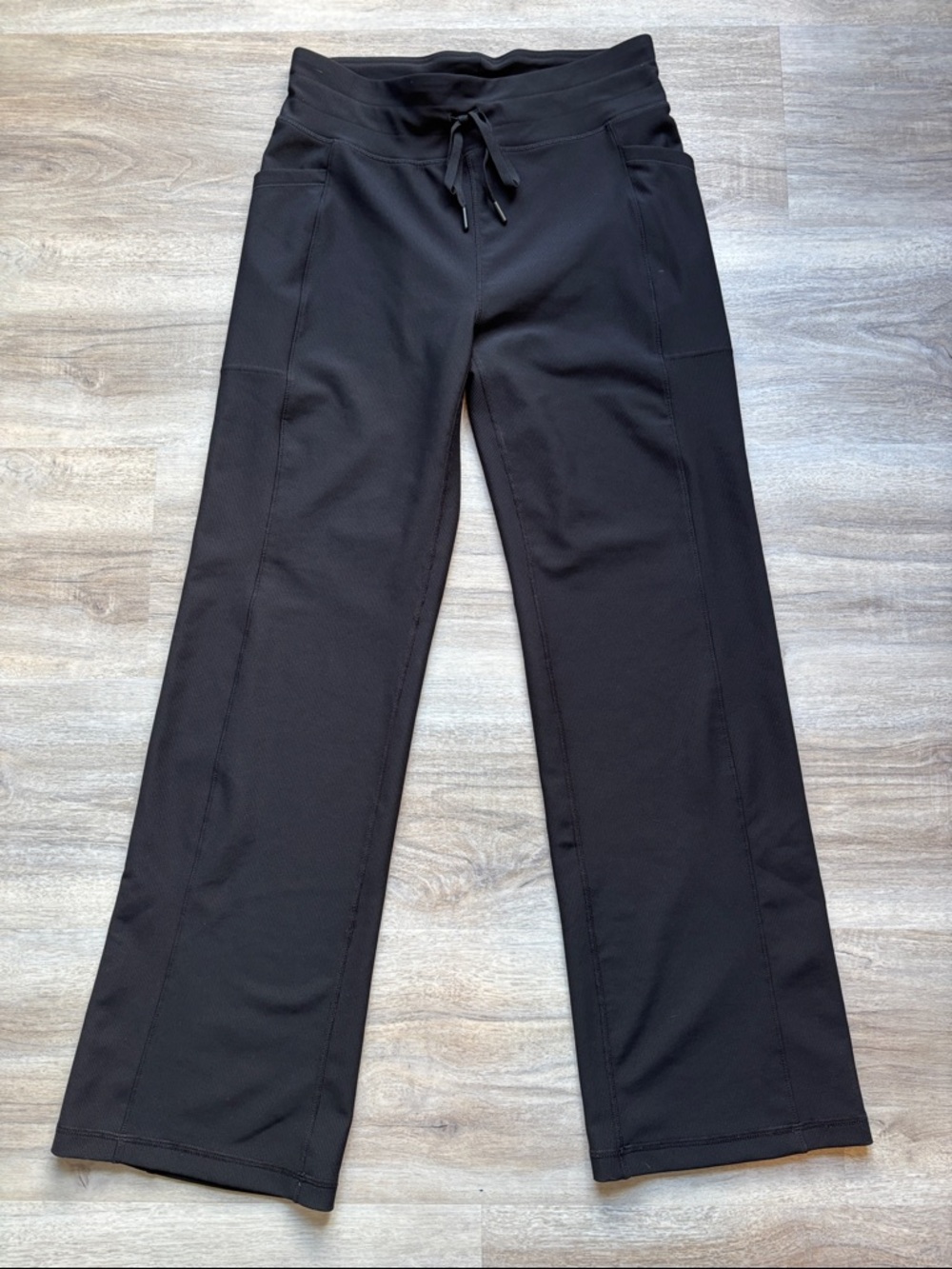 32 Degrees Large Cool Black Women High Rise Ribbed Active Yoga Semi-Flare Pant